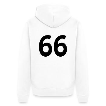 66 - Unisex Premium Bio Zip Hoodie - Weiß - Hinten - Thijin (182cm)