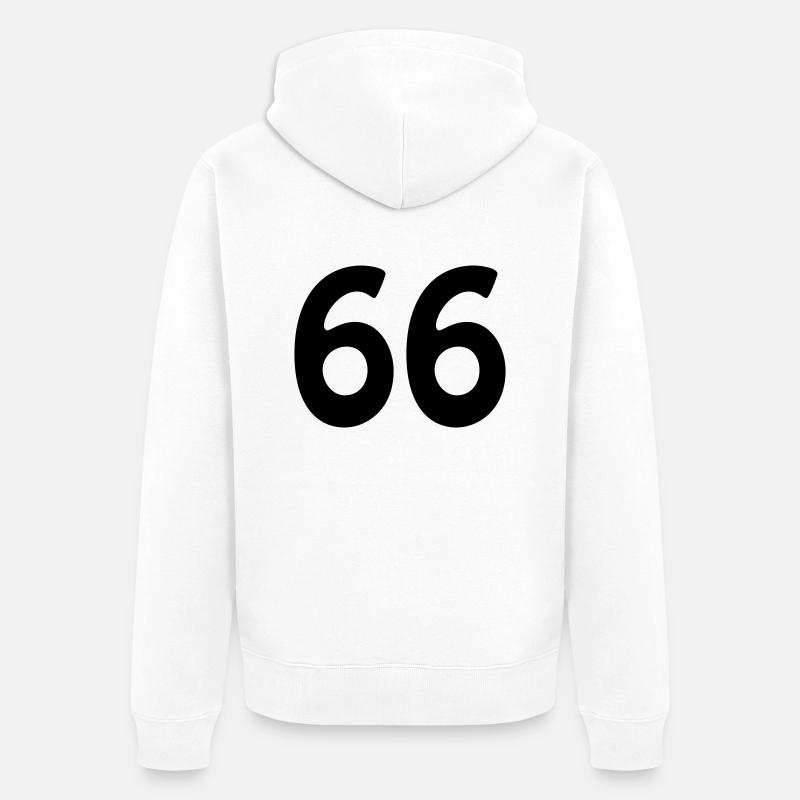 66 - Veste à capuche bio Premium Unisexe - blanc