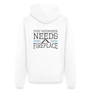 woodworker axes funny craftsmen design - Unisex Premium Bio Zip Hoodie - Weiß - Hinten - Thijin (182cm)