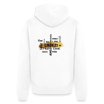 Grüezi 2 - Unisex Premium Bio Zip Hoodie - Weiß - Hinten - Thijin (182cm)