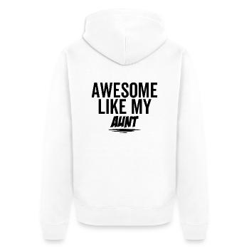 Großartig wie meine Tante - Unisex Premium Bio Zip Hoodie - Weiß - Hinten - Thijin (182cm)