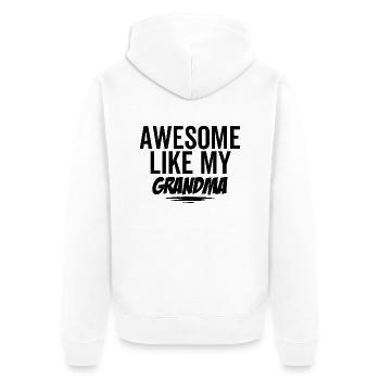 Großartig wie meine Oma - Unisex Premium Bio Zip Hoodie - Weiß - Hinten - Thijin (182cm)