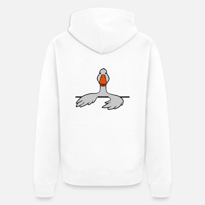 Hinter Mauer Gans Comic - Unisex Premium Bio Zip Hoodie - Weiß