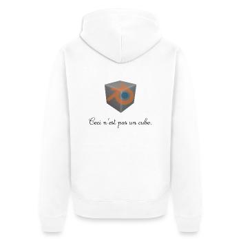 This is not a cube - Unisex Premium Organic Zip Hoodie - white - Back - Thijin (182cm)