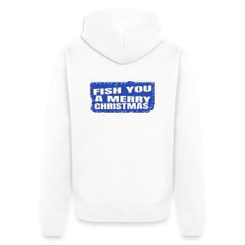 fish hook dinosaur lover birthday present idea - Unisex Premium Bio Zip Hoodie - Weiß - Hinten - Thijin (182cm)
