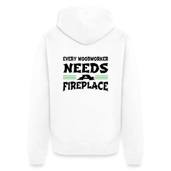 quote mason geek apprentice funny quote humor - Unisex Premium Bio Zip Hoodie - Weiß - Hinten - Thijin (182cm)