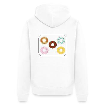 Donuts divers - Unisex Premium Bio Zip Hoodie - Weiß - Hinten - Thijin (182cm)