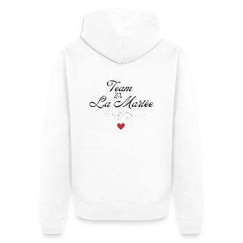 Braut Team - Braut Team - Unisex Premium Bio Zip Hoodie - Weiß - Hinten - Thijin (182cm)