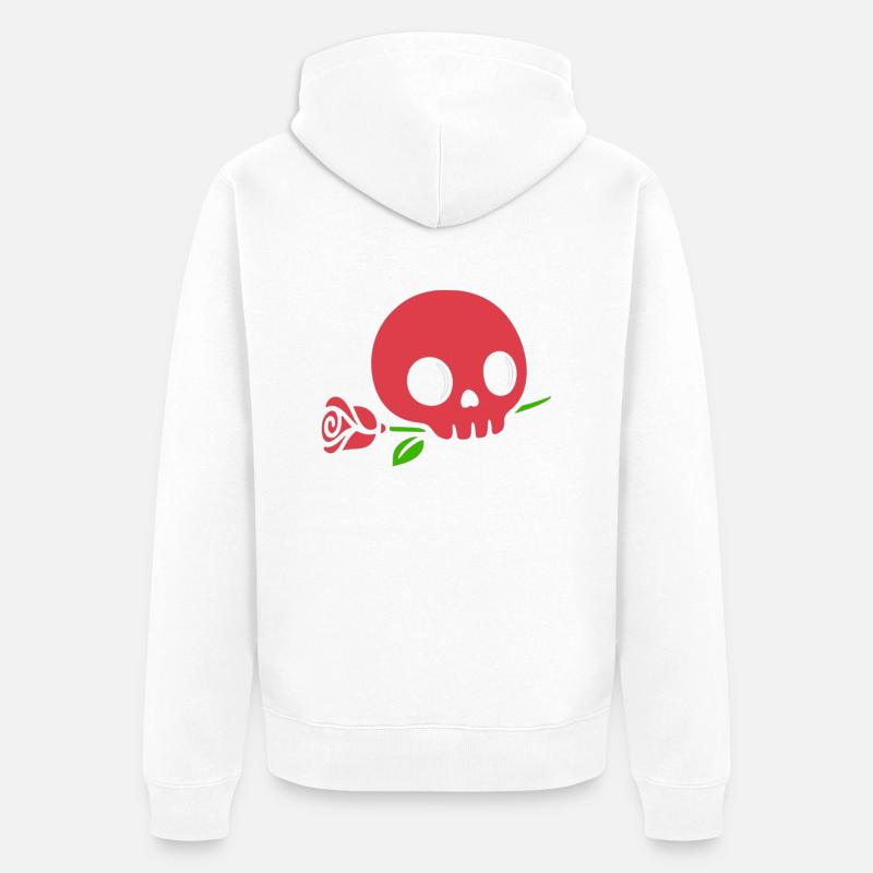 Skull - Veste à capuche bio Premium Unisexe - blanc