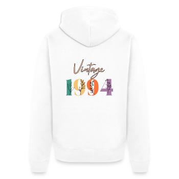 Vintage 1994 florale - Veste à capuche bio Premium Unisexe - blanc - Dos - Thijin (182cm)