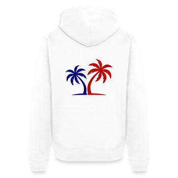 Palme Symbol Insel - Unisex Premium Bio Zip Hoodie - Weiß - Hinten - Thijin (182cm)