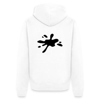 Klecks - Unisex Premium Bio Zip Hoodie - Weiß - Hinten - Thijin (182cm)