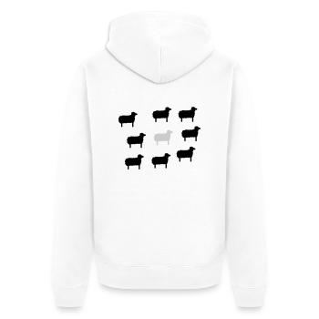 sheep, lamb, lambs, wool, black, goat, stupid - Unisex Premium Organic Zip Hoodie - white - Back - Thijin (182cm)