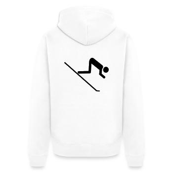 ski - Unisex Premium Bio Zip Hoodie - Weiß - Hinten - Thijin (182cm)