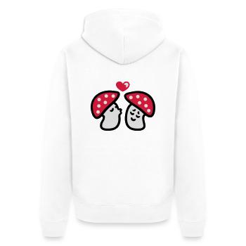verliebte Pilze 3 - Unisex Premium Bio Zip Hoodie - Weiß - Hinten - Thijin (182cm)