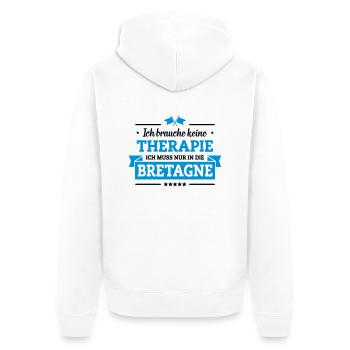 Nur in die Bretagne - Unisex Premium Bio Zip Hoodie - Weiß - Hinten - Thijin (182cm)