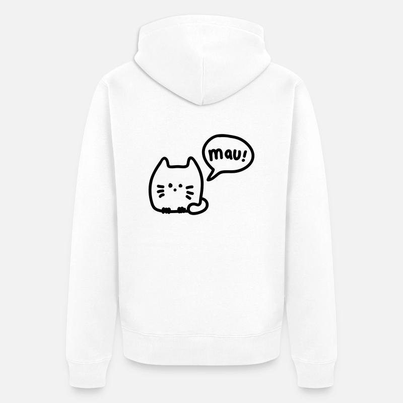 Cat mauzt - ligne - Veste à capuche bio Premium Unisexe - blanc
