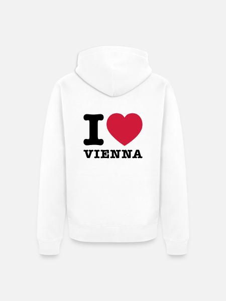 J'aime Vienne 2 - Veste à capuche bio Premium Unisexe - blanc
