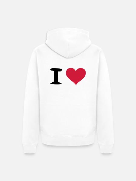 i heart - Unisex Premium Bio Zip Hoodie - Weiß