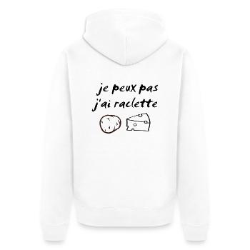 je peux pas j'ai raclette - Veste à capuche bio Premium Unisexe - blanc - Dos - Thijin (182cm)
