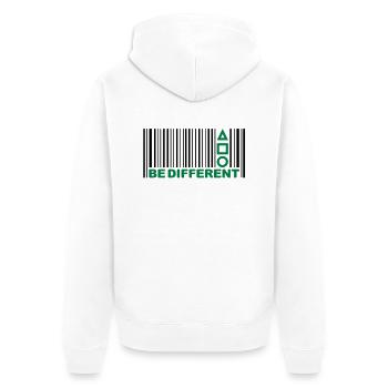 Be Different - Barcode - Symbols - Bar code - Unisex Premium Organic Zip Hoodie - white - Back - Thijin (182cm)