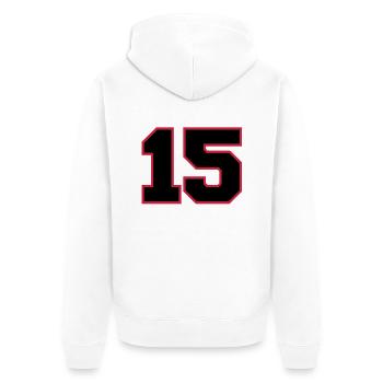 Number15 - Veste à capuche bio Premium Unisexe - blanc - Dos - Thijin (182cm)