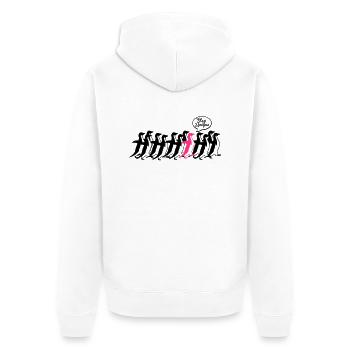 stay unique - Unisex Premium Bio Zip Hoodie - Weiß - Hinten - Thijin (182cm)
