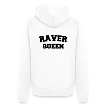 Raver Queen - Unisex Premium Bio Zip Hoodie - Weiß - Hinten - Thijin (182cm)
