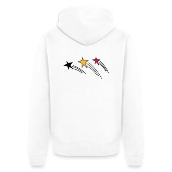 Deutschland - Unisex Premium Bio Zip Hoodie - Weiß - Hinten - Thijin (182cm)