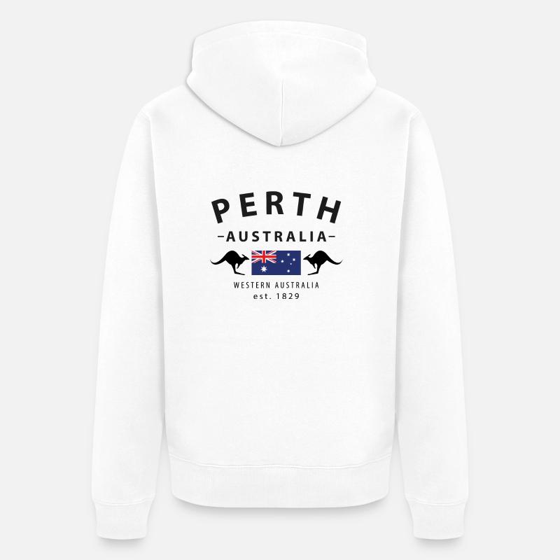Perth - Veste à capuche bio Premium Unisexe - blanc