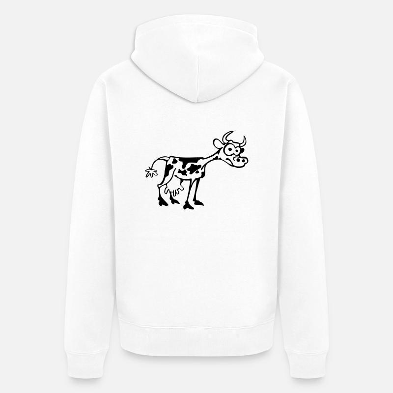 Vache - Veste à capuche bio Premium Unisexe - blanc