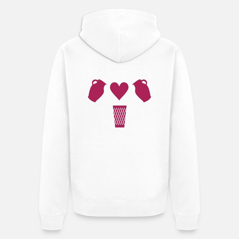 Bembel Love - Apfelwein und Geripptes - Unisex Premium Bio Zip Hoodie - Weiß