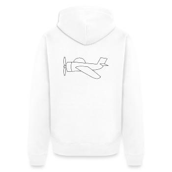 Flugzeug - Unisex Premium Bio Zip Hoodie - Weiß - Hinten - Thijin (182cm)