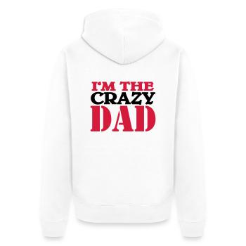I'm the crazy dad - Unisex Premium Organic Zip Hoodie - white - Back - Thijin (182cm)