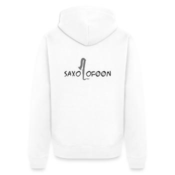Sax - Unisex Premium Bio Zip Hoodie - Weiß - Hinten - Thijin (182cm)