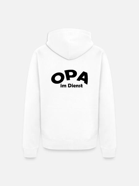 opa im dienst - Unisex Premium Bio Zip Hoodie - Weiß
