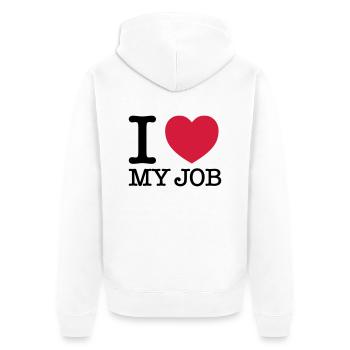 I Love My Job - Veste à capuche bio Premium Unisexe - blanc - Dos - Thijin (182cm)