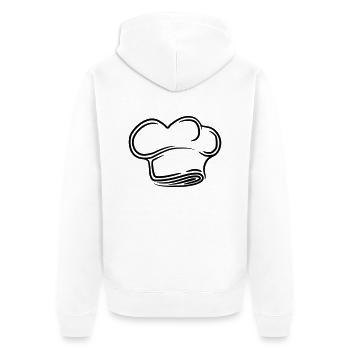 Chefkoch Kochmütze Tattoo Design - Unisex Premium Bio Zip Hoodie - Weiß - Hinten - Thijin (182cm)