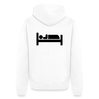 Schlafen - Unisex Premium Bio Zip Hoodie - Weiß - Hinten - Thijin (182cm)