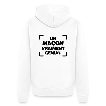 Maçon / Maçonnerie / Maconnerie / Macon - Veste à capuche bio Premium Unisexe - blanc - Dos - Thijin (182cm)