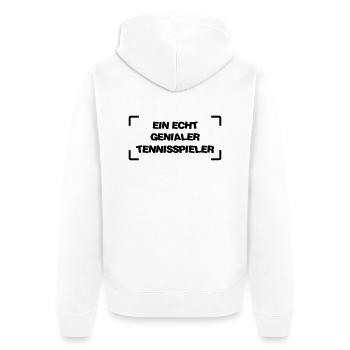 Tennis / Tennisspieler / Tennisspielerin Tennisman - Unisex Premium Bio Zip Hoodie - Weiß - Hinten - Thijin (182cm)