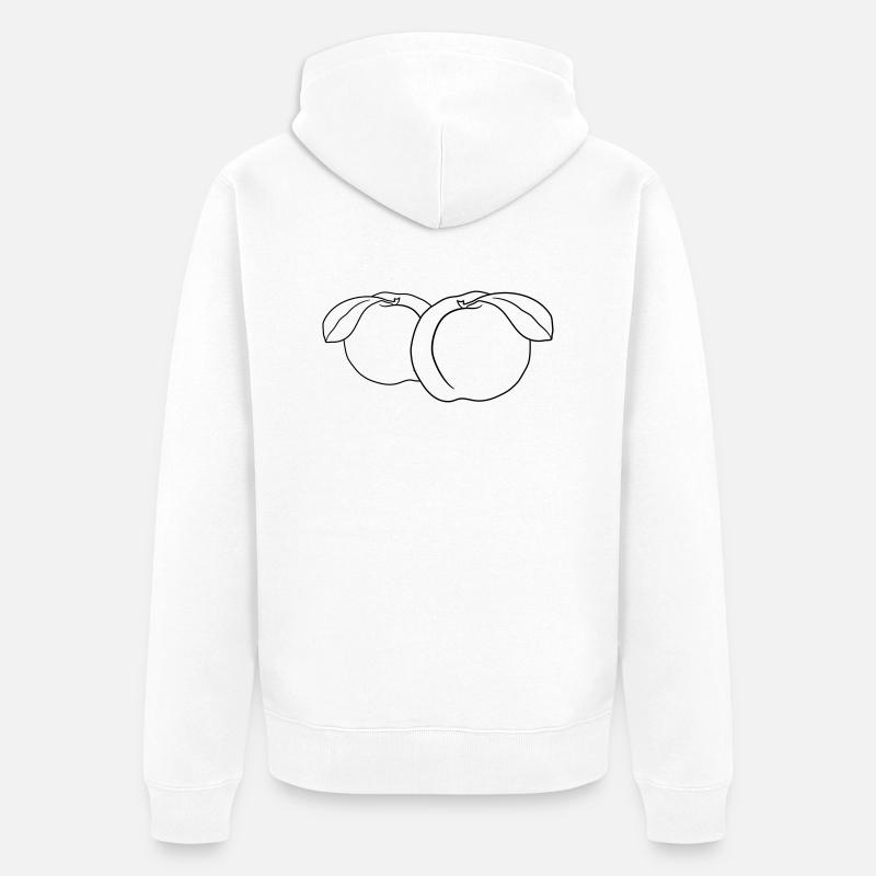 2 pfirsiche lecker frucht früchte - Unisex Premium Bio Zip Hoodie - Weiß