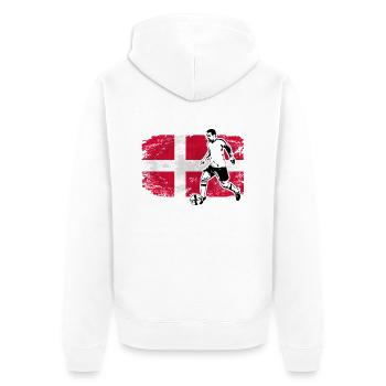 Soccer - Fußball - Denmark Flag - Veste à capuche bio Premium Unisexe - blanc - Dos - Thijin (182cm)