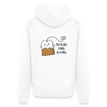Tee - Unisex Premium Bio Zip Hoodie - Weiß - Hinten - Thijin (182cm)
