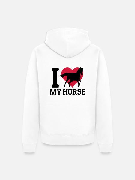 I love my horse - Unisex Premium Organic Zip Hoodie - white