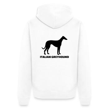 Italian Greyhound - Unisex Premium Bio Zip Hoodie - Weiß - Hinten - Thijin (182cm)
