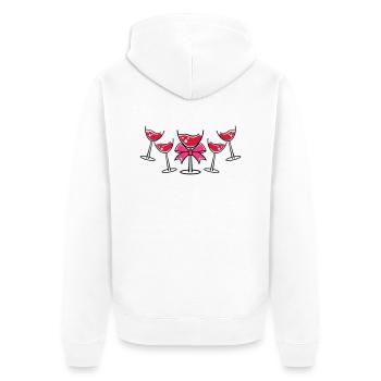 glases wine - Unisex Premium Bio Zip Hoodie - Weiß - Hinten - Thijin (182cm)