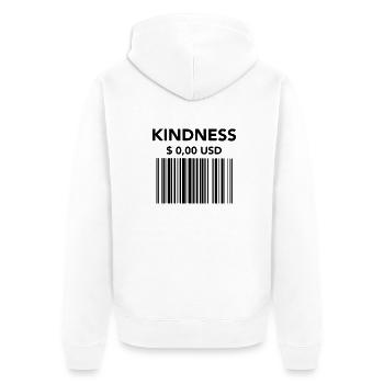 Kindness - Unisex Premium Bio Zip Hoodie - Weiß - Hinten - Thijin (182cm)