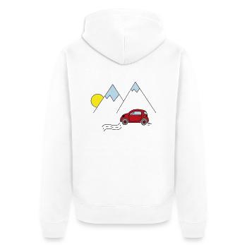 Voiture - Veste à capuche bio Premium Unisexe - blanc - Dos - Thijin (182cm)