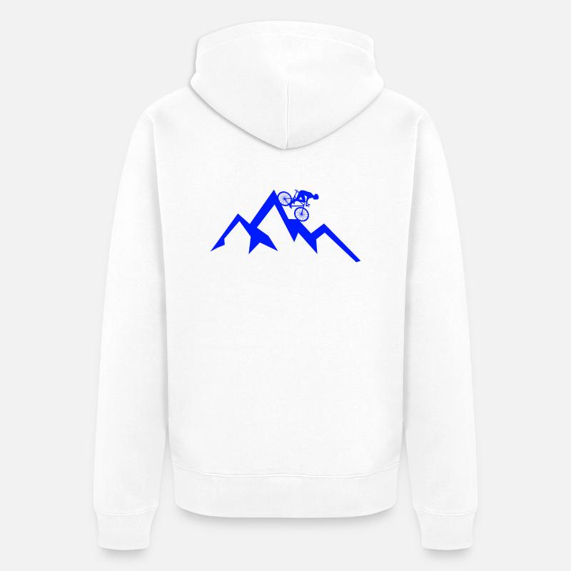 Vélo Vélo Montagnes VTT - Veste à capuche bio Premium Unisexe - blanc